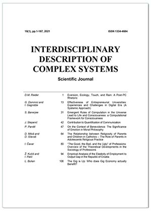 ZNANSTVENI ČASOPIS INTERDISCIPLINARY DESCRIPTION OF COMPLEX SYSTEMS 19(1), Grupa autora