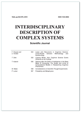 ZNANSTVENI ČASOPIS „INTERDISCIPLINARY DESCRIPTION OF COMPLEX SYSTEMS“16 (4), Grupa autora