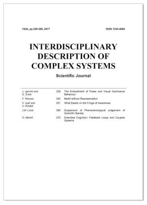 ZNANSTVENI ČASOPIS „INTERDISCIPLINARY DESCRIPTION OF COMPLEX SYSTEMS“15(4), Grupa autora