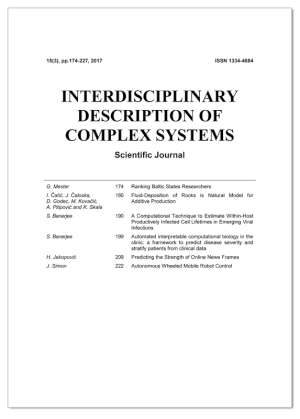 ZNANSTVENI ČASOPIS „INTERDISCIPLINARY DESCRIPTION OF COMPLEX SYSTEMS“15(3), grupa autora