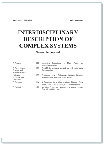 ZNANSTVENI ČASOPIS „INTERDISC. DESCRIP. OF COMPLEX SYSTEMS“